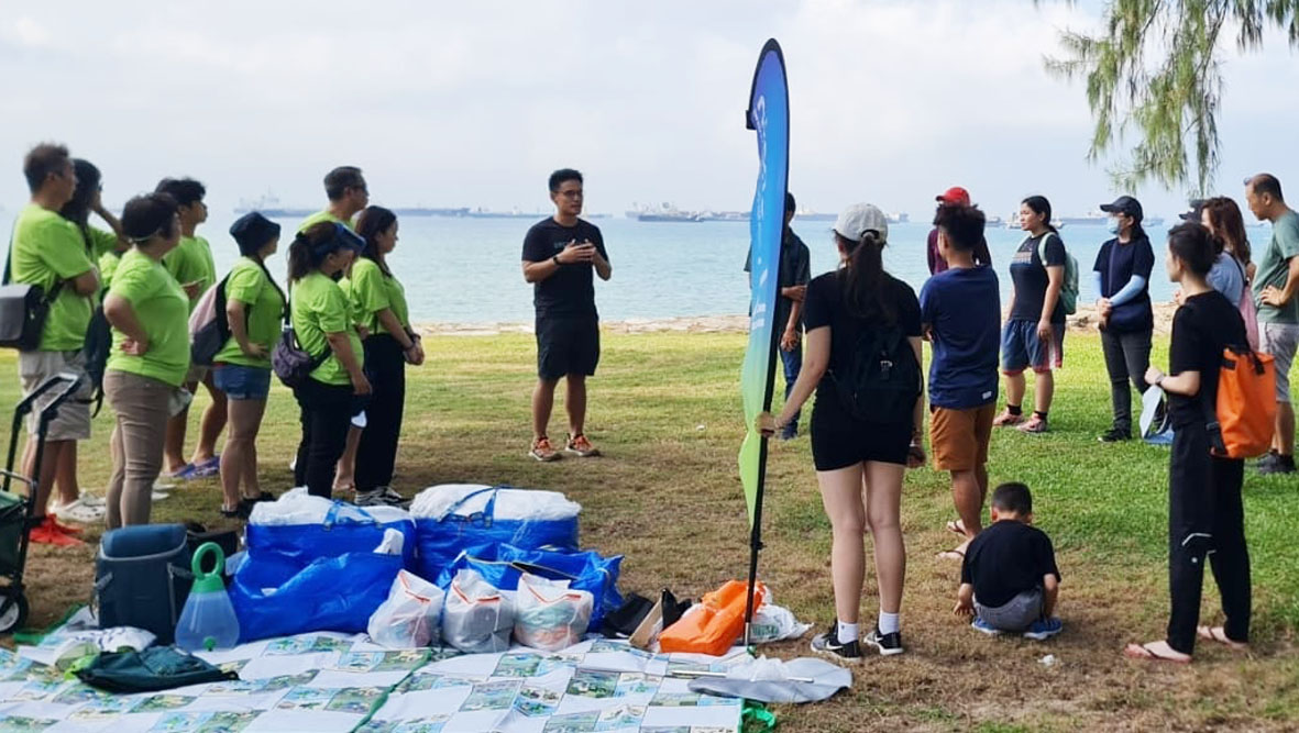 Beach clean-up community activity at East Coast Park 
