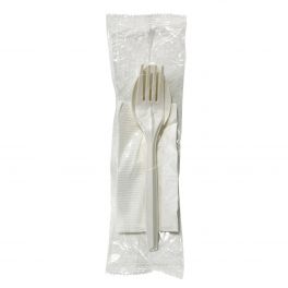 Biodegradable 7" Spoon and Fork w Napkin x 50sets