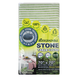 Biogreen Biodegradable Stone Table Cover A  - size  70" x 70" (Random Color)