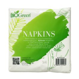 Biogreen FSC White Napkin 30cmx30cmx2ply x 100's