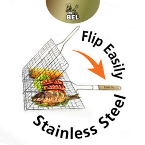 MR BEL BBQ Grill Net – Easy Flip, Non-Stick & Even Grilling